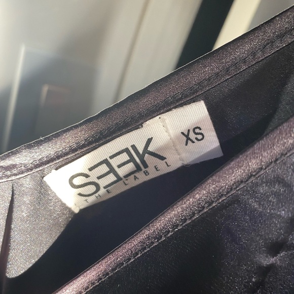 Black Floral Appliqué  Slip Dress - Picture 5 of 6